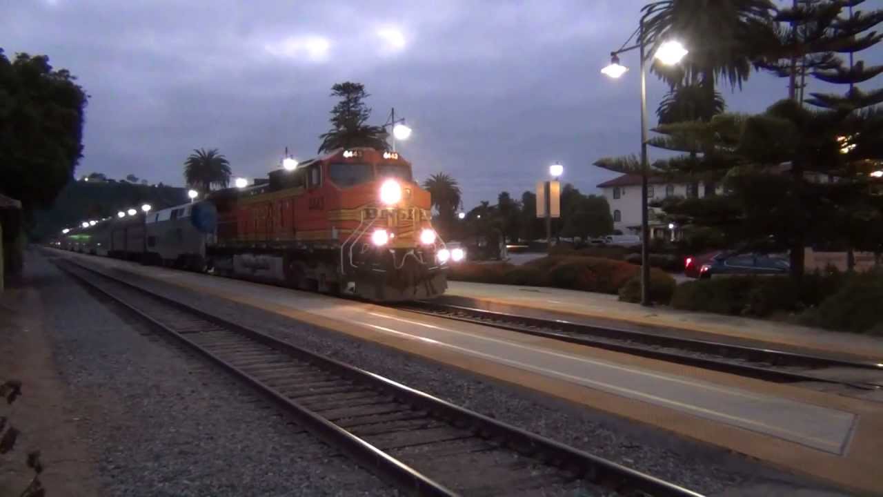 RARE!!! BNSF Dash 9-44CW Leads the Amtrak Coast Starlight 11 Down The Coast!!!