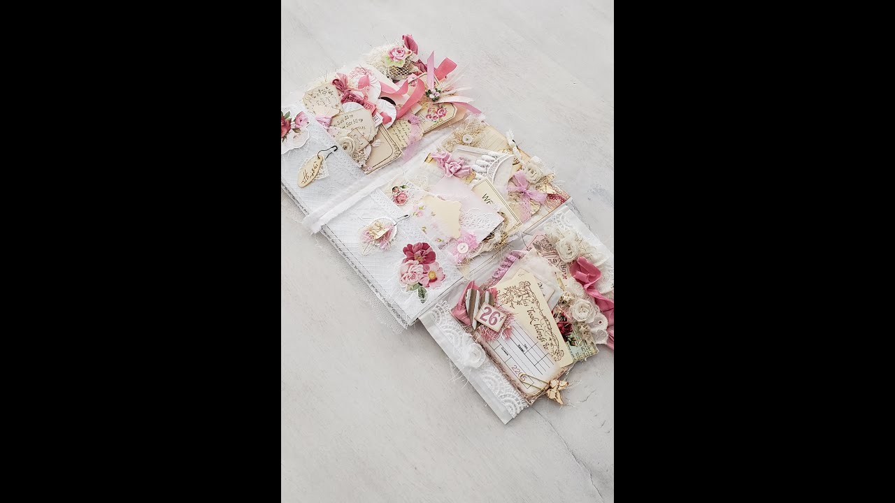 Shabby Chic Folio with handmade embellishments and shop update.