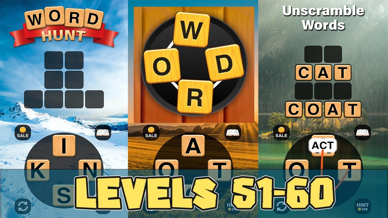 Word Hunt Levels 51 - 60 Answers