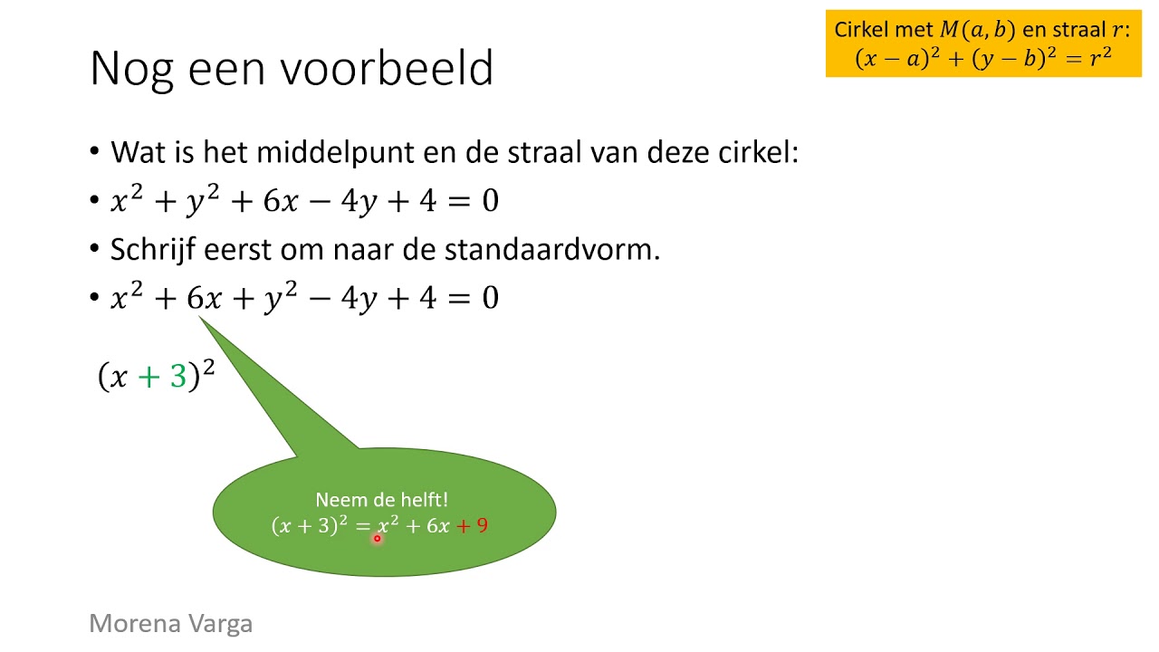 Cursus VWO Wis B   35 De vergelijking van een cirkel