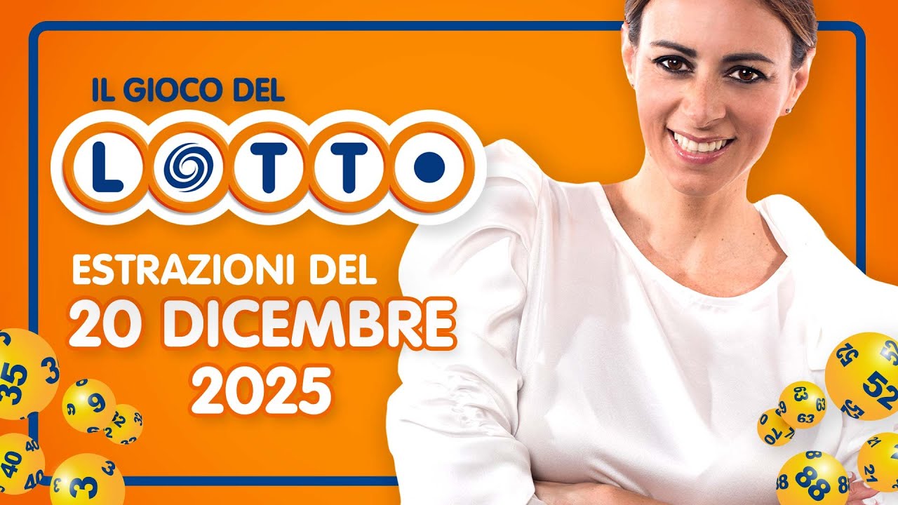 Estrazione in diretta del Gioco del Lotto e del Simbolotto di sabato 20 Dicembre 2025
