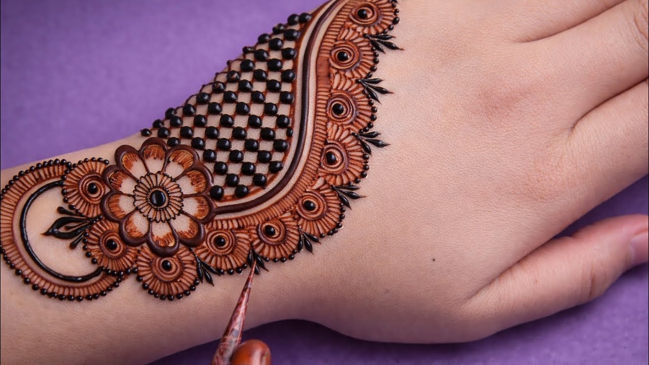 Very beautiful stylish mehndi design | Latestback hand mehndi designMehndi kadesign | mehndi