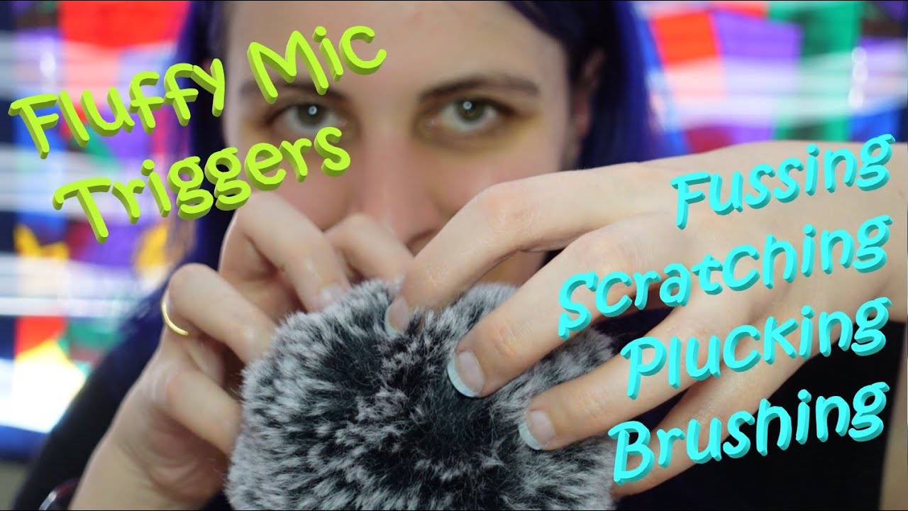 ASMR Fluffy Mic Triggers + Random Whispers - Fussing, Scratching, Plucking, Brushing & More
