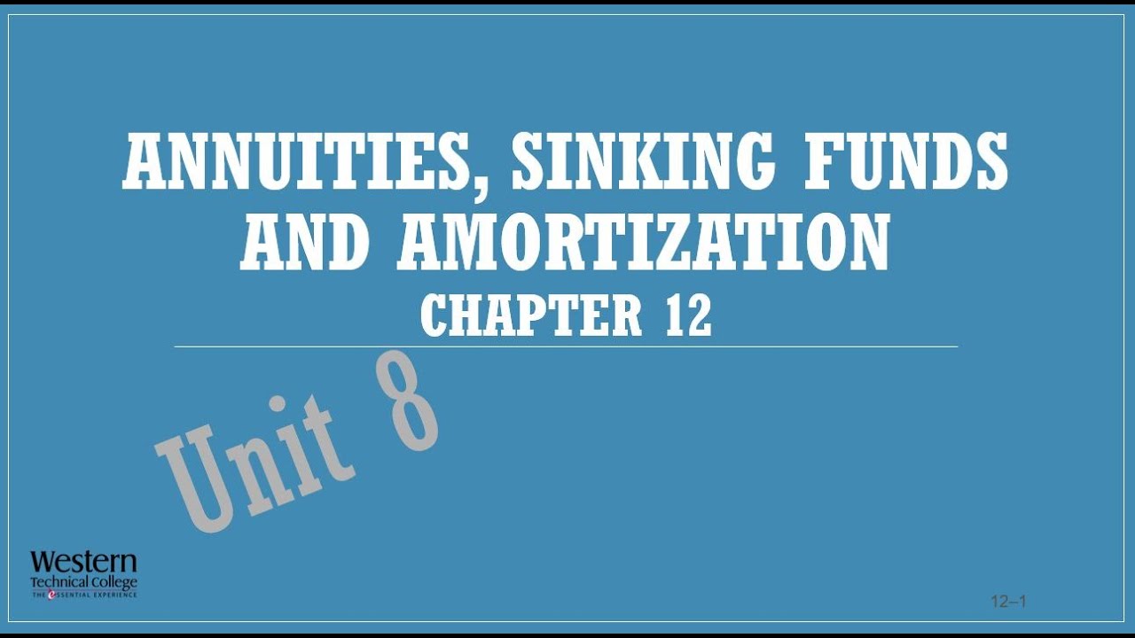 Unit 8 - Chapter 12 Sinking Funds and Amortization
