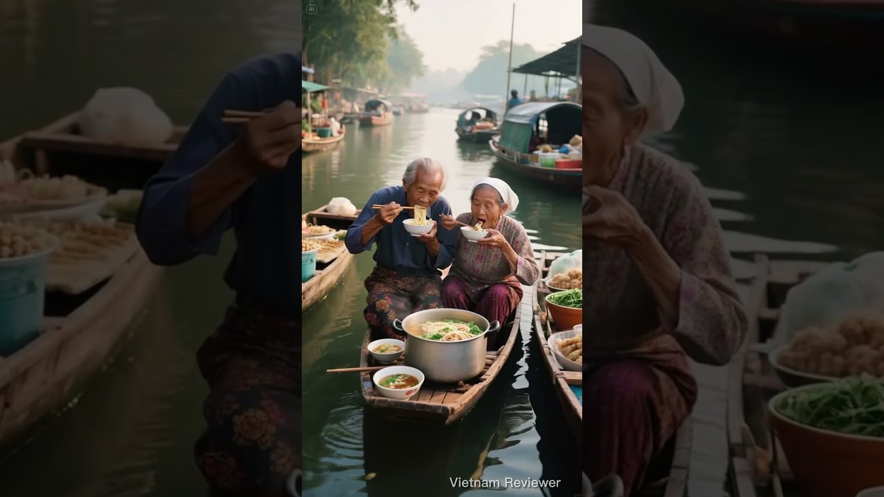 Morning Life on Floating Market | Sunrise River Vibes