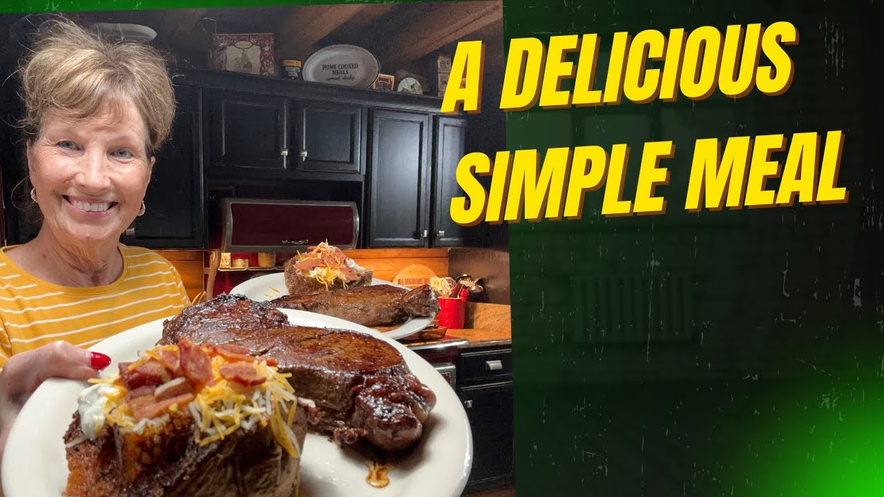 Parmesan Baked Potato & Steak New York Strip Easy Meal 