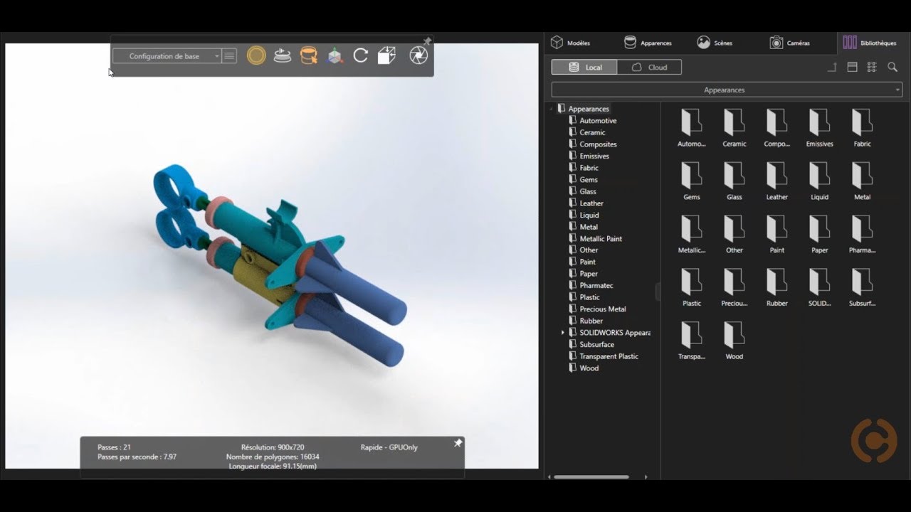 Gestion des configurations de SOLIDWORKS dans SOLIDWORKS Visualize