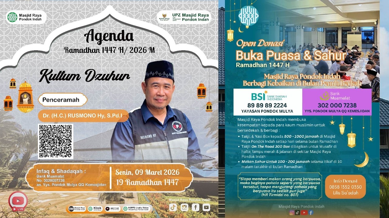 [LIVE] KULTUM DZUHUR Senin, 09 Maret 2026