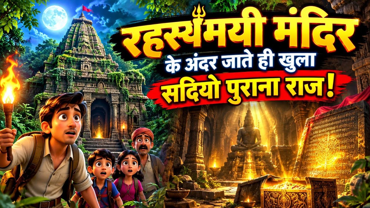 रहस्यमयी मंदिर के अंदर जाते ही खुला सदियों पुराना राज! 😱 | Mysterious Temple Story | Hindi Cartoon