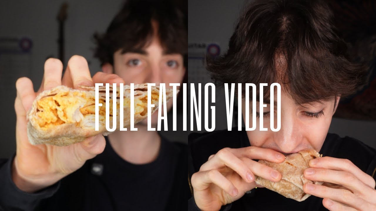 cheesy garlic chicken wrap (FULL eating video) 