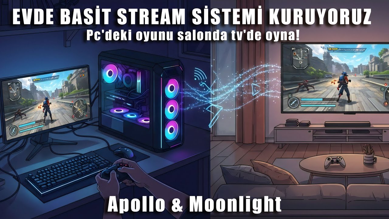Evde basit stream sistemi kuruyoruz, pc'deki oyunu salonda tv'de oyna!
