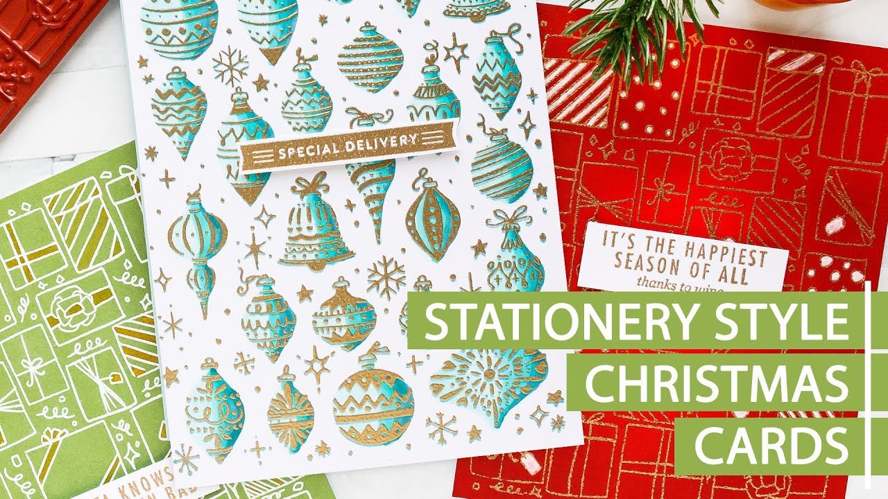 Hero Arts November 2018 My Monthly Hero Kit & Add On Card Ideas (Stationery Style Christmas Cards)