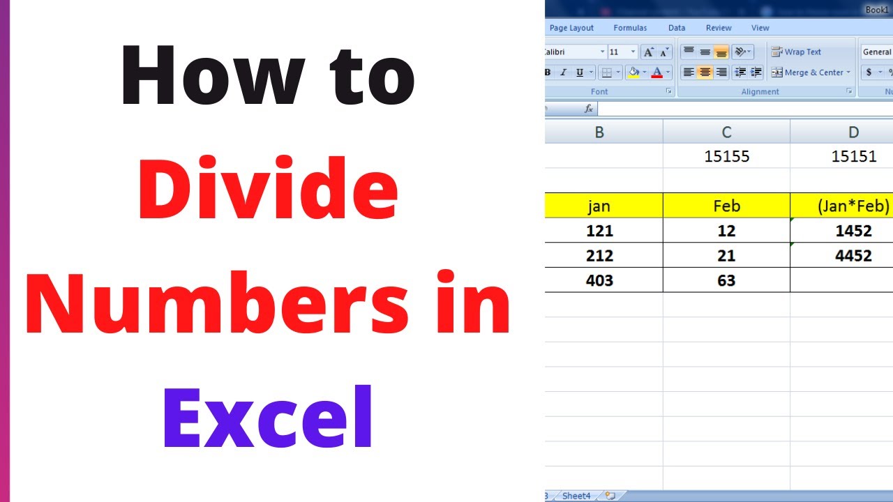 How To Divide Numbers In Excel Columns