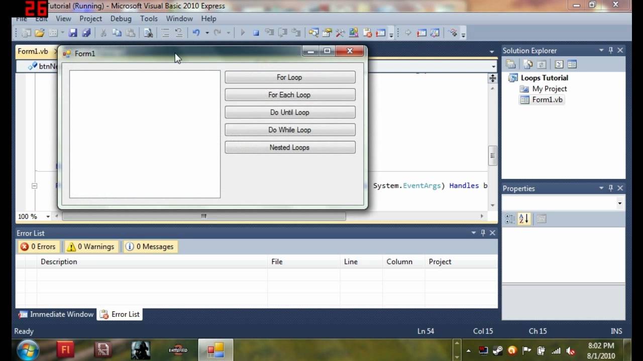 Visual Basic 2010 Tutorial 14 - Nested Loops