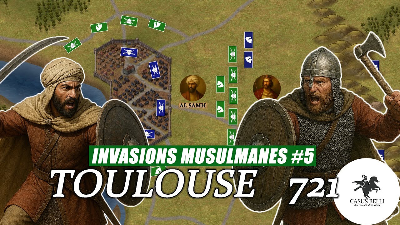 Eudes d'Aquitaine écrase les ARABES à TOULOUSE - Bataille de Toulouse (721)