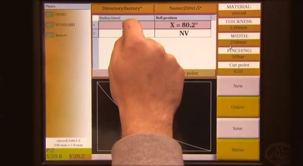 CNC Plate rolling machine - MG srl Touch Command Evo presentation