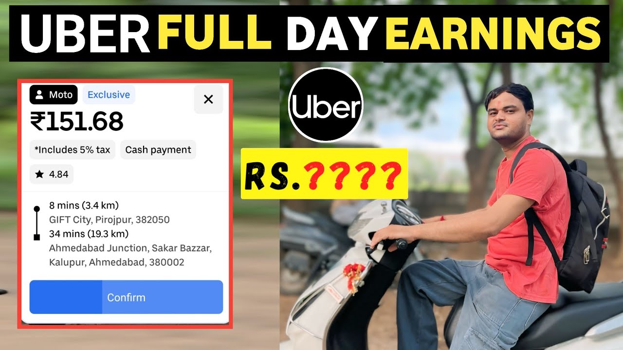 Uber Full Day Earning 🔥🤑 Uber One Day Earning Bike 🤑🔥 Uber Driver Earning Ahmedabad 2025