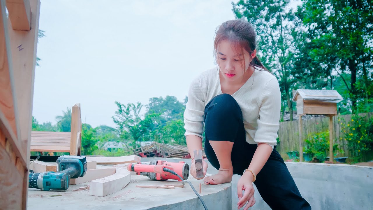 Make a corridor, make a retaining wall for the aquarium, build a life off the grid | Thảo Bushcraft