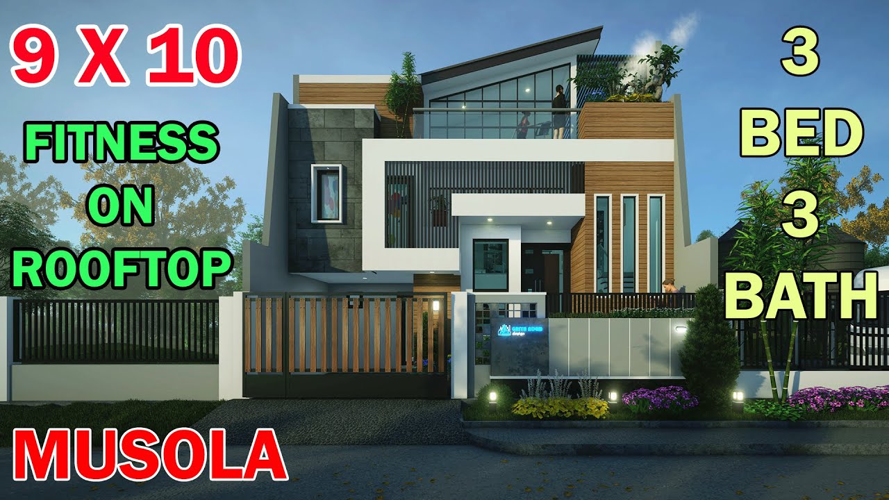 Split Level House 9x9 meter 3 kamar 3 toilet mushola rooftop di lahan 9x10 meter