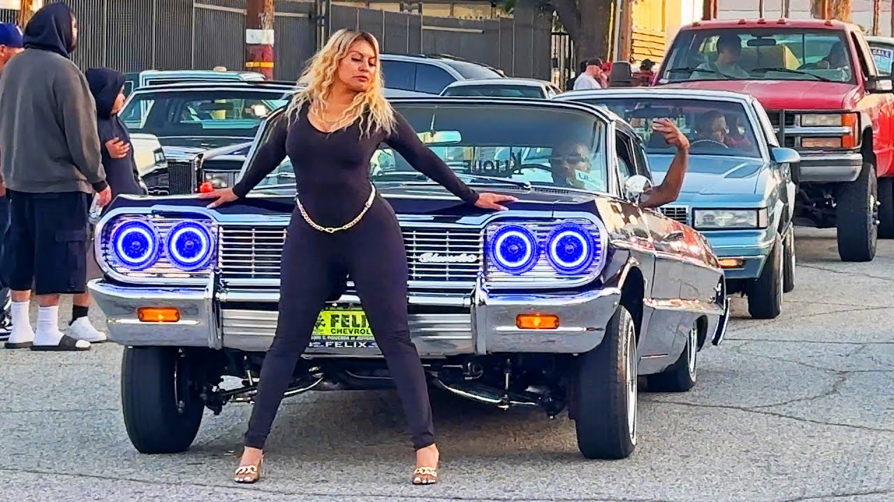 Lowrider Cars Bouncing and Cruising East Los Angeles