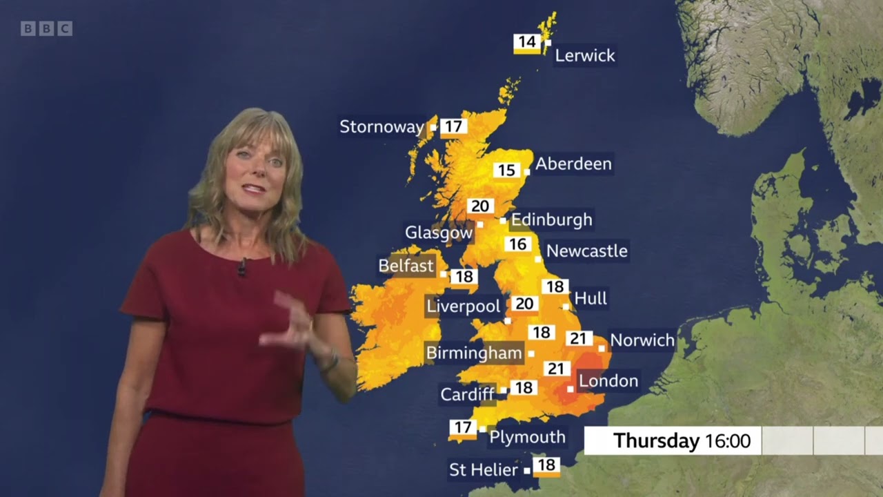 Louise Lear weather forecast for the UK BBC September 4th 2024