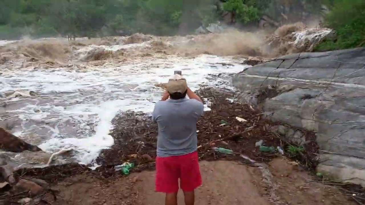 Veja o tamanho da cheia que está entrando na barragem da jandaia 