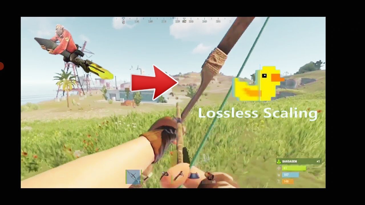 Lossless Scaling RX 550 2 GB Testando Rust V2275 Pc Fraco  (No Commentary)