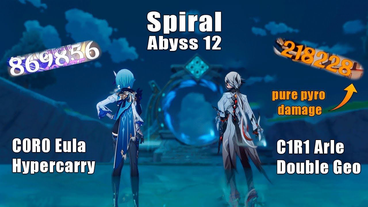 C0R0 Eula & C1R1 Arle Destroyed the Abyss! | Spiral Abyss 5.8 Floor 12 9 Stars | Genshin Impact