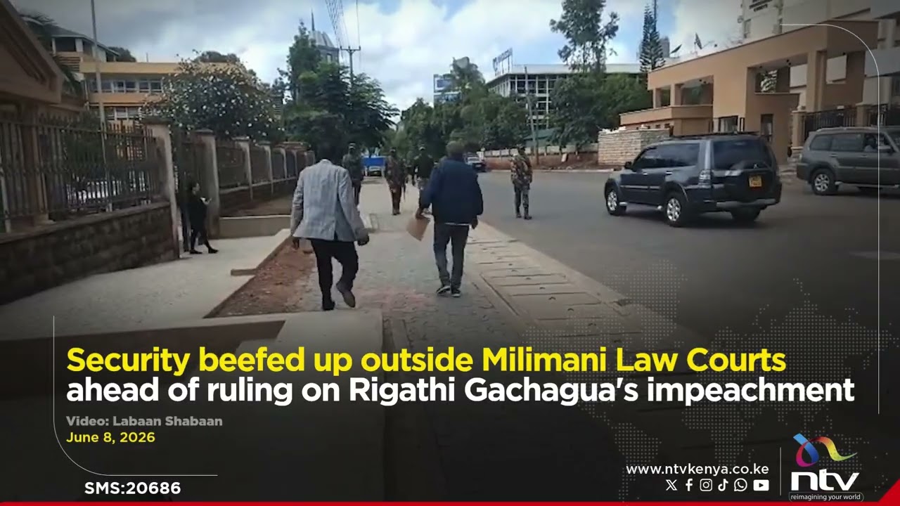 Security beefed up outside Milimani Law Courts ahead of ruling on Rigathi Gachagua's impeachment