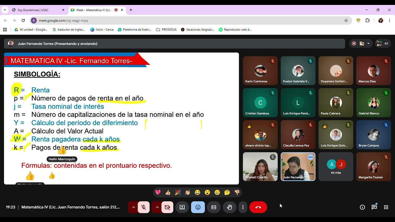 CLASE LUNES 16 DE FEBRERO, MATEMATICAS IV Juan Fernando Torres, salón 212, S 6
