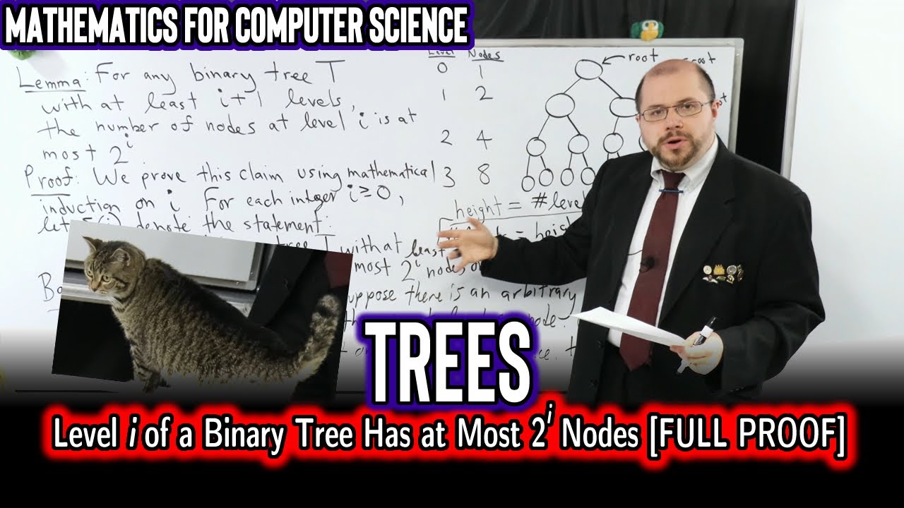Level i of a Binary Tree Has at Most 2^i Nodes [FULL PROOF] (Mathematics for Computer Science)