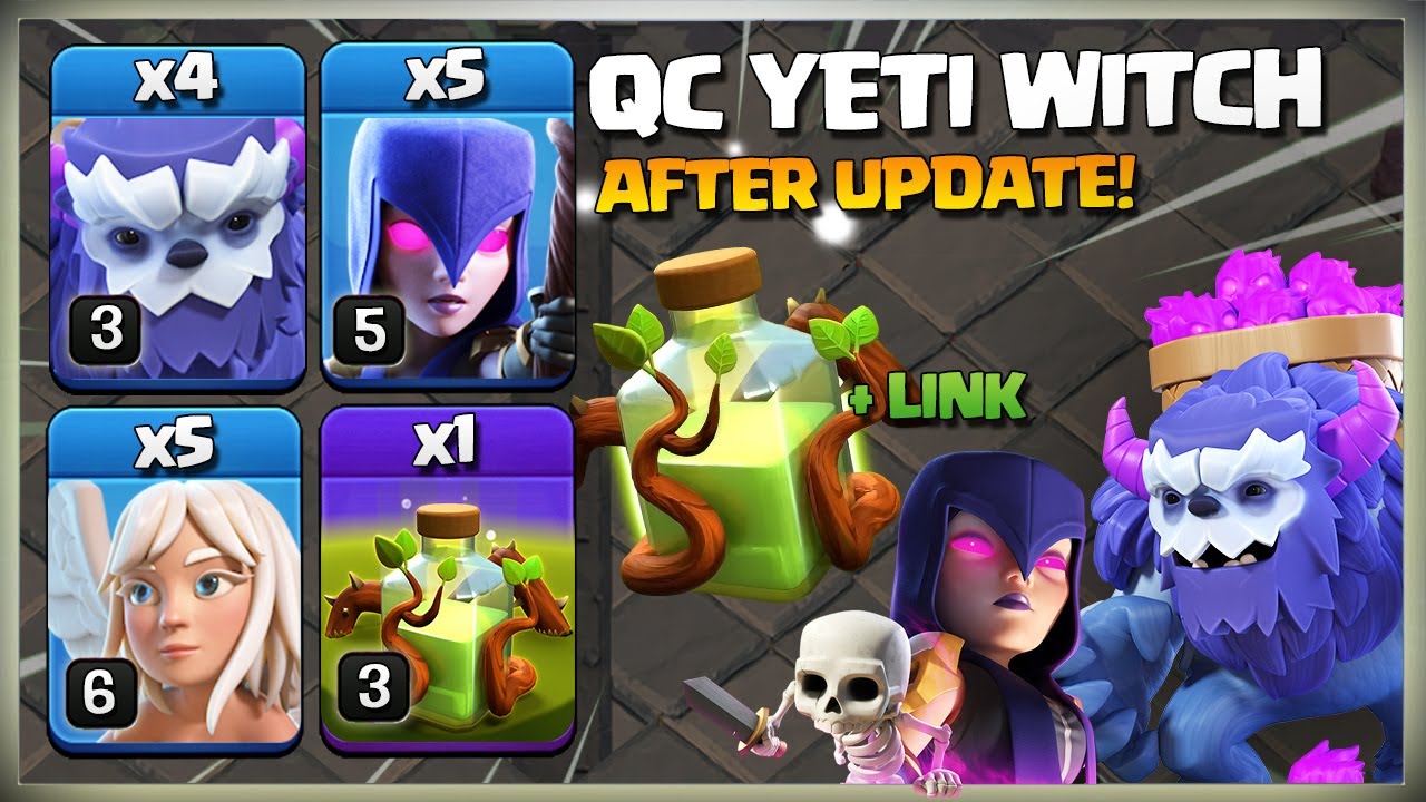 New Th13 Overgrowth Spell Attack | TH13 QC Yeti Witch Attack Strategy | Th13 Overgrowth Spell coc