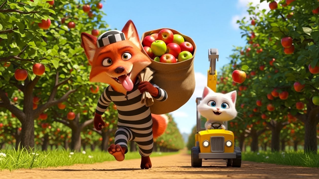 Fox & Kitten Apple Orchard Adventure 🍎 | Pixar-Style 3D Animation
