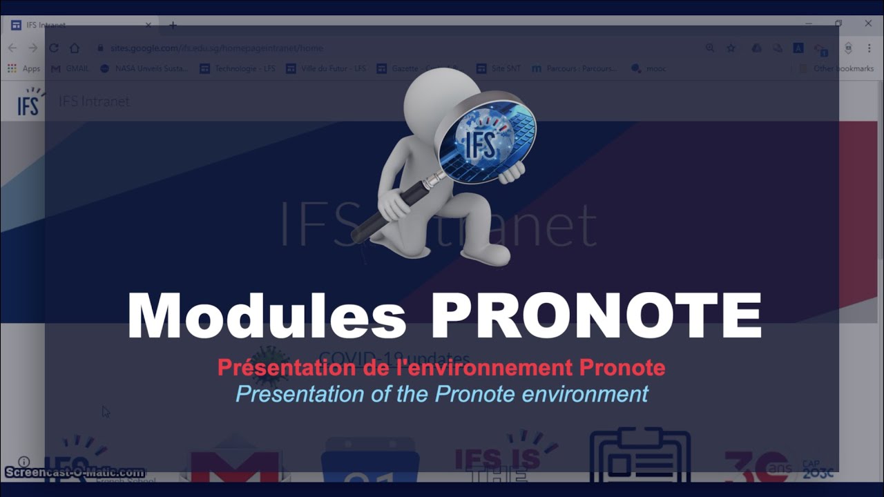 Pronote (module 1): Presentation of the environment