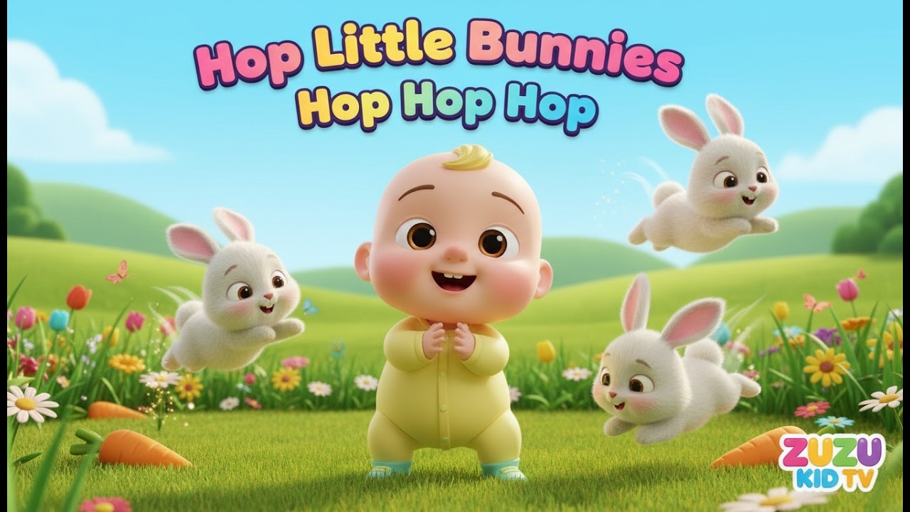 Hop Little Bunnies Hop Hop Hop – Fun Toddler Animal & Movement Nursery Rhyme