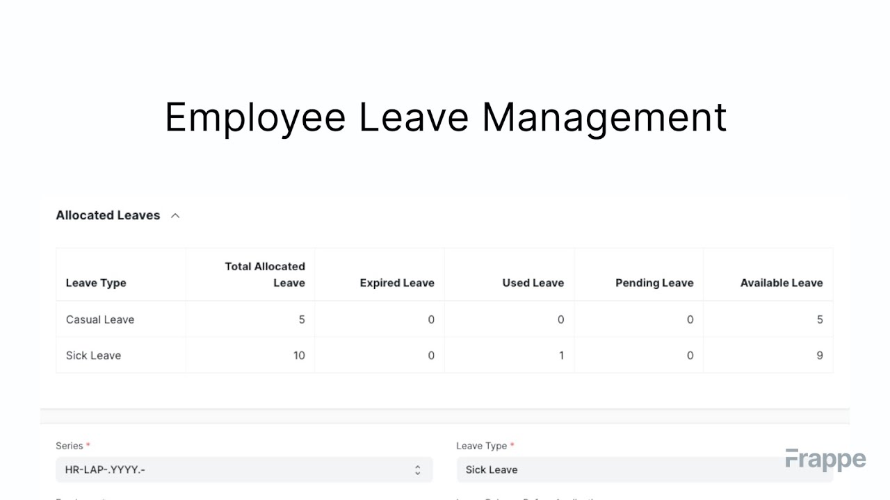 Employee Leave Management | Frappe HR and ERPNext