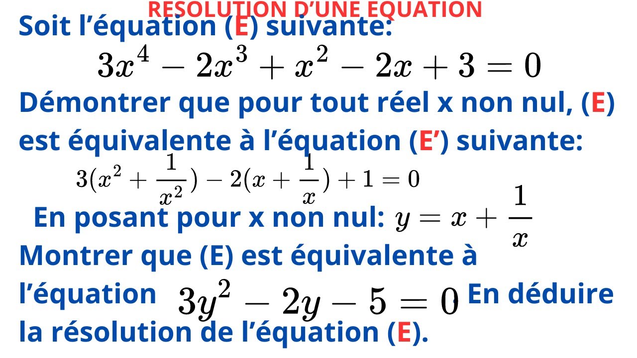 EQUATION RECIPROQUE