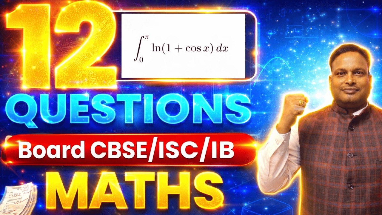 Definite integral 0 to pi log (1+cosx) dx technique  #2026