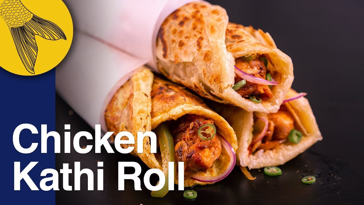 Chicken Roll Recipe&mdash;Calcutta Kathi Roll with Kabab Filling & Paratha&mdash;Durga Pujo Special&mdash;ASMR Cooking