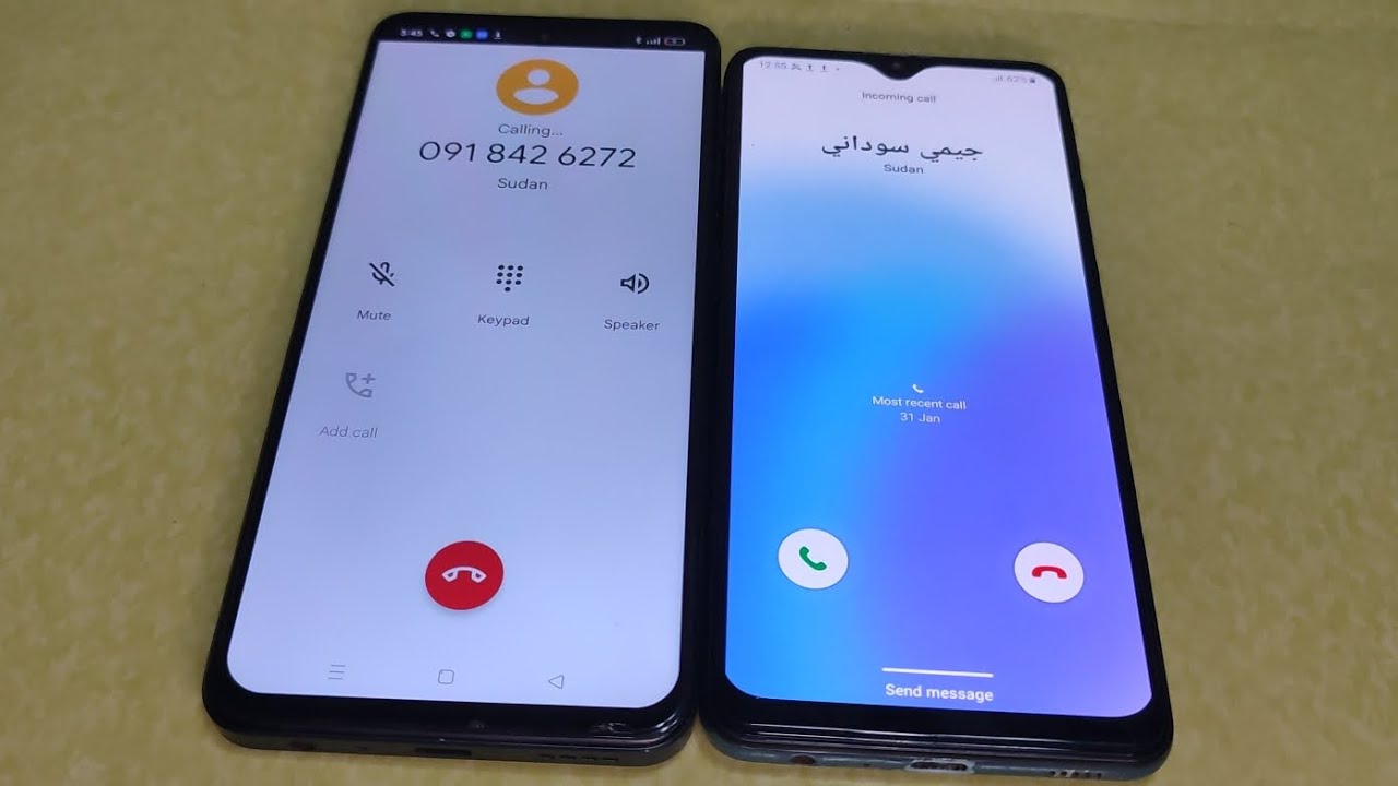 Realme C55 vs Samsung A33 incoming call out call 