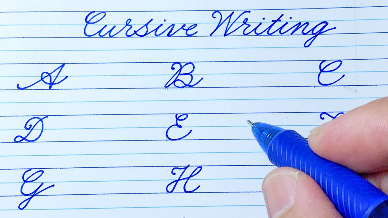 How to Write English Capital Letters | Cursive writing A to Z | ABCD | Cursive Handwriting Practice