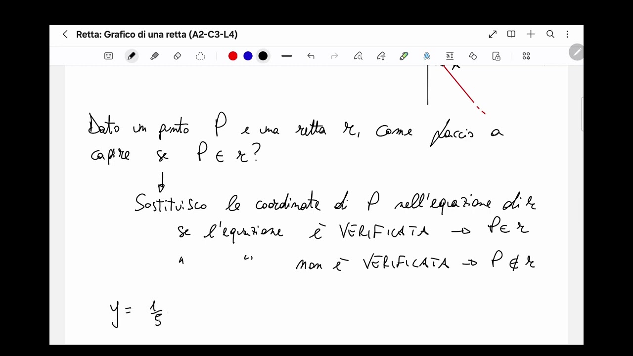 Grafico di una retta sul piano cartesiano (A2-C3-L4)