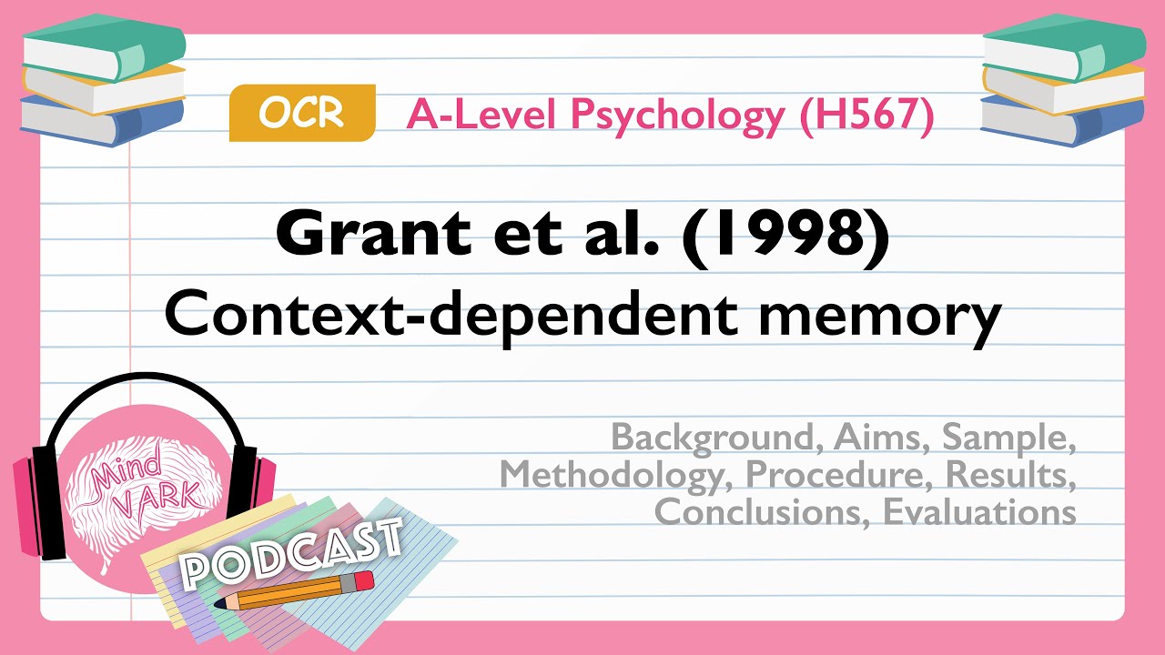 Podcast: Grant et al. (1998) Context-dependent memory | OCR A-Level Psychology (H567)