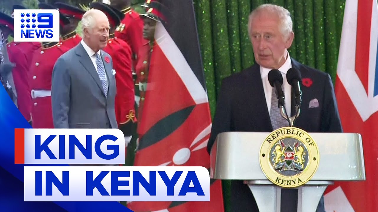 King Charles makes emotional Kenya visit | 9 News Australia