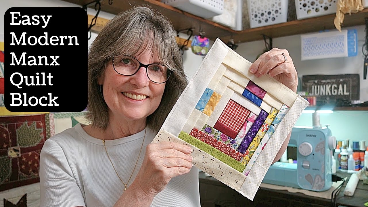 How to Make a Modern Manx Quilt Block With Fabric Scraps!