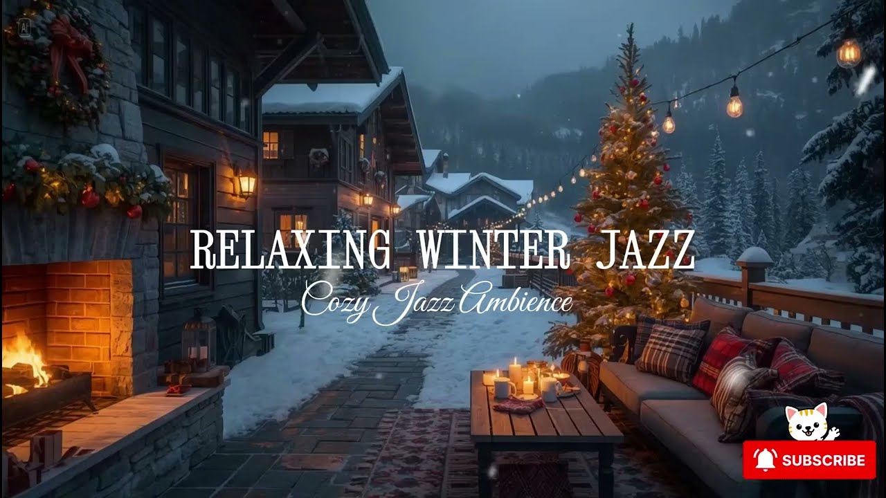 Warm Winter Night with Relaxing Jazz Instrumental Music ⛄ Coffee Shop Ambience & Smooth Jazz Music