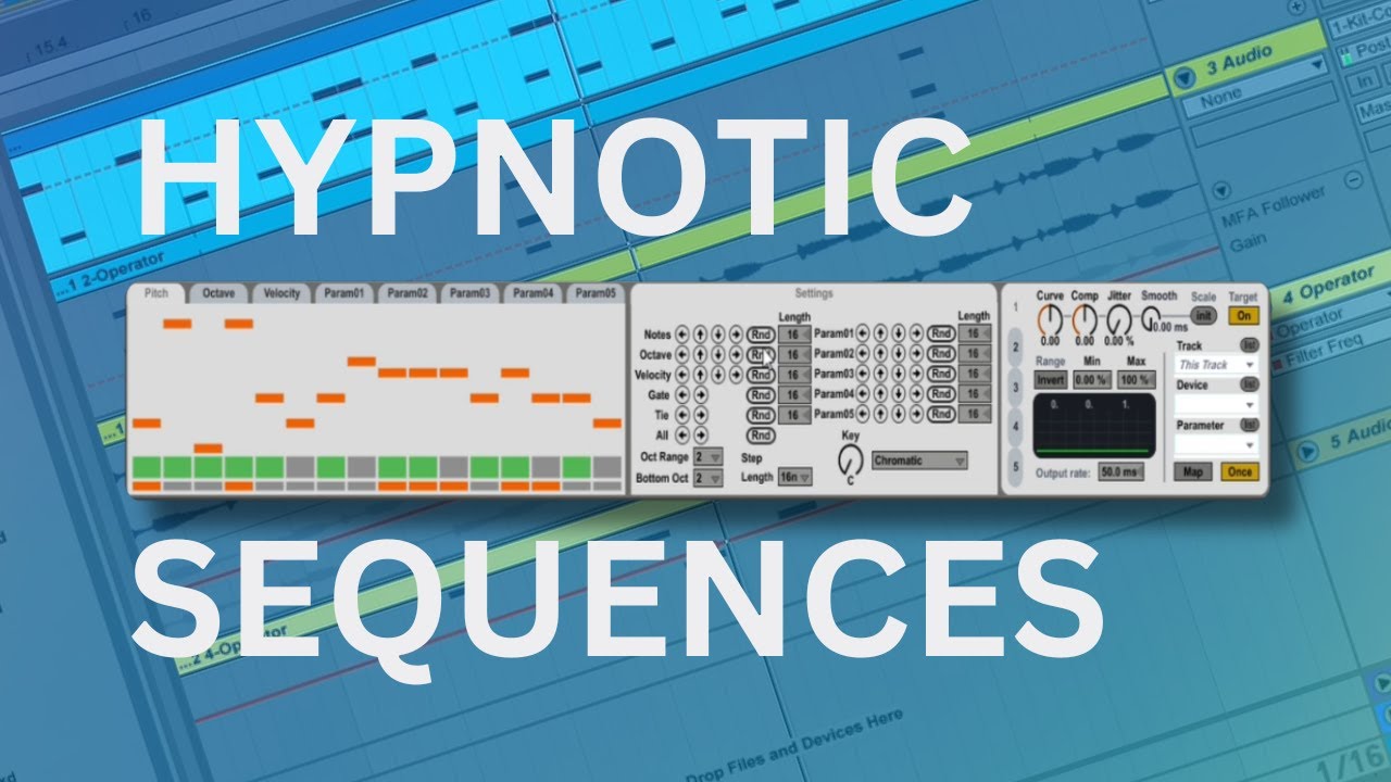 Hypnotic techno music production with max 4 live Rozzer advanced step sequencer