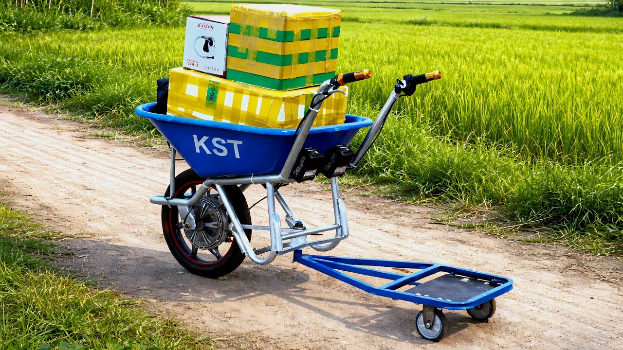 Chế Xe Rùa Điện V2 | Thêm Tay Ga Cò Nhấn + 2 Bánh Sau | Đứng Lái Như Xe Chở Hàng Mini
