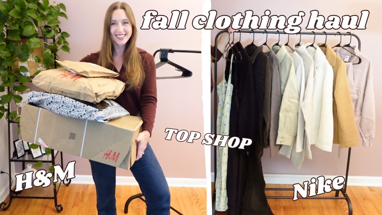 FALL HAUL 2023: try on new H&M, Nike, and Topshop fall pieces with me!
