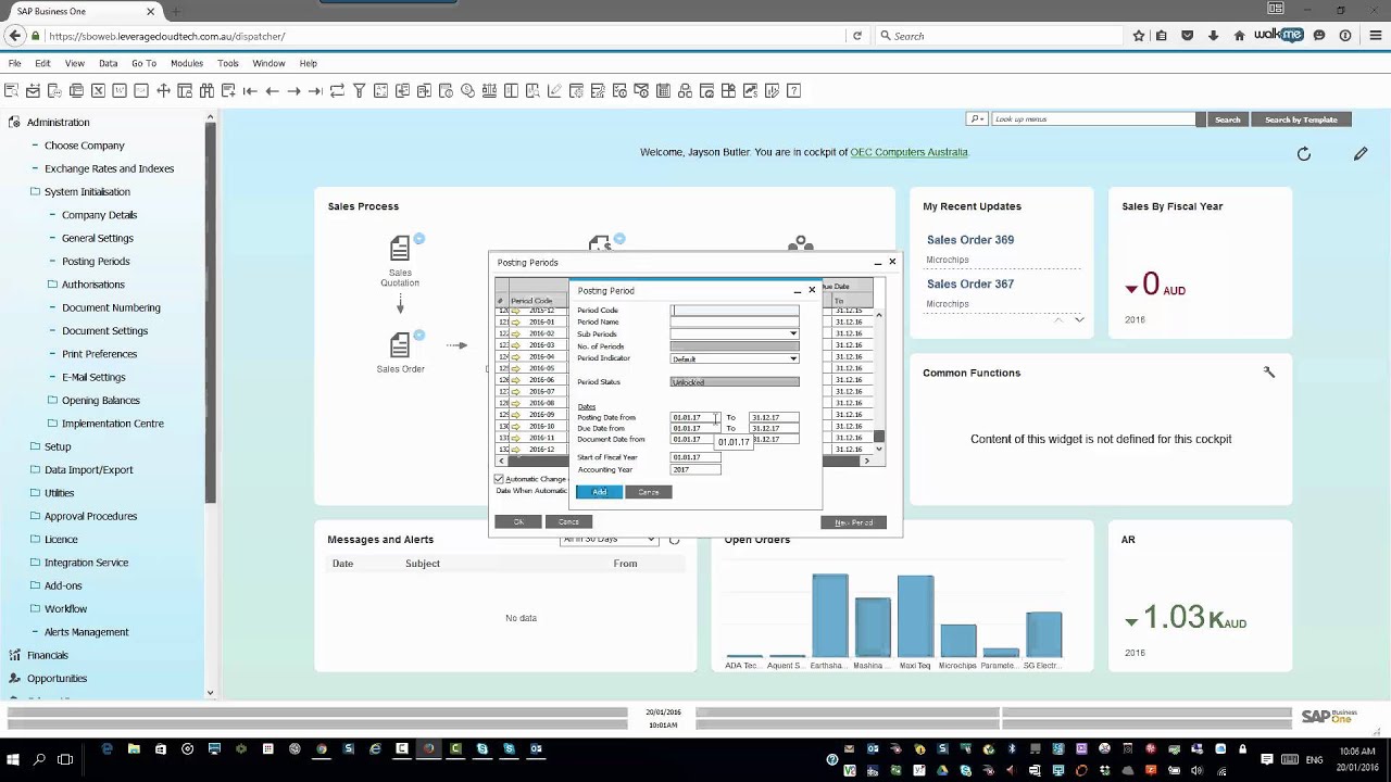 Creating New Financial Periods in SAP Business One